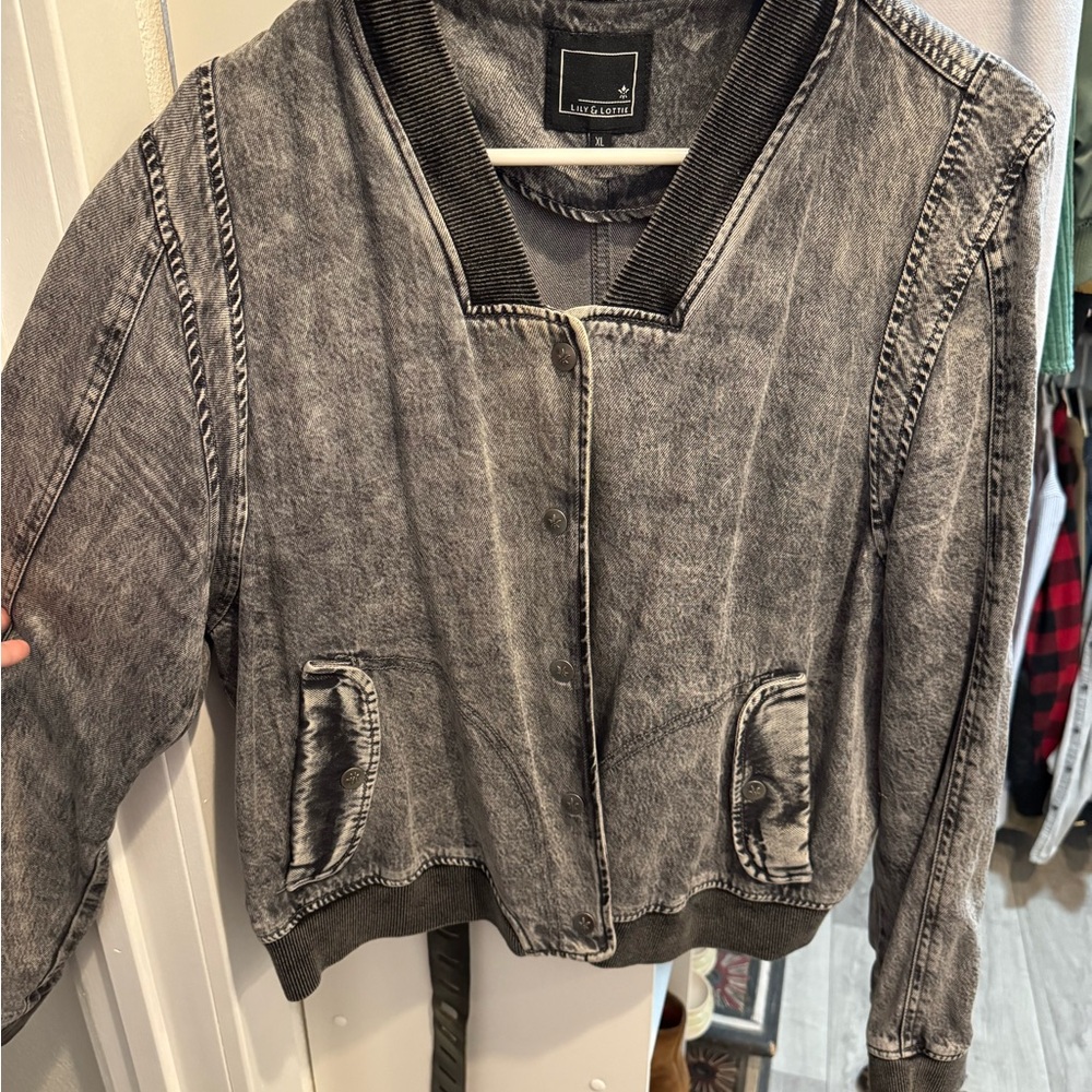Washed Black Denim Jacket